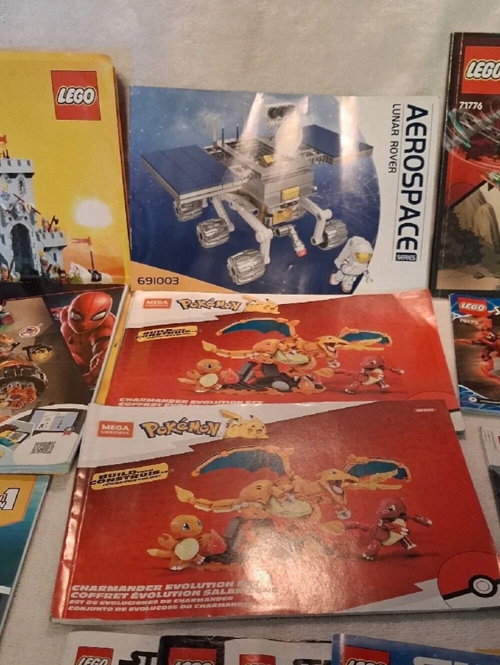 Lego Instruction Manual Lot - Blue, Yellow, Red, Orange Covers